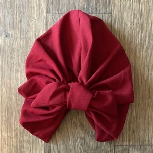 Cranberry Israeli Designer Bow Turban